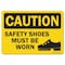 Signmission OSHA Caution Decal, Safety Shoes Must Be Worn, 10in X 7in Decal, 7" H, 10" W, Landscape OS-CS-D-710-L-19229 - alternate 1